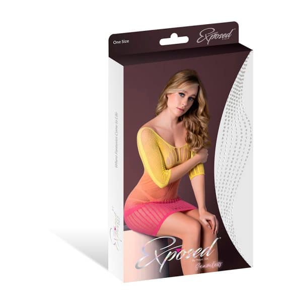 Magic Silk Seamless Half Sleeve Dress Ombre Sunset O/S - Image 4