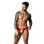 Male Power The Ultimate Duo CRC Open Ring Thong & Cobalt Cock Ring Red L/XL
