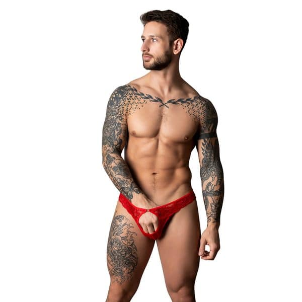 Male Power The Ultimate Duo CRC Open Ring Thong & Cobalt Cock Ring Red L/XL - Image 2