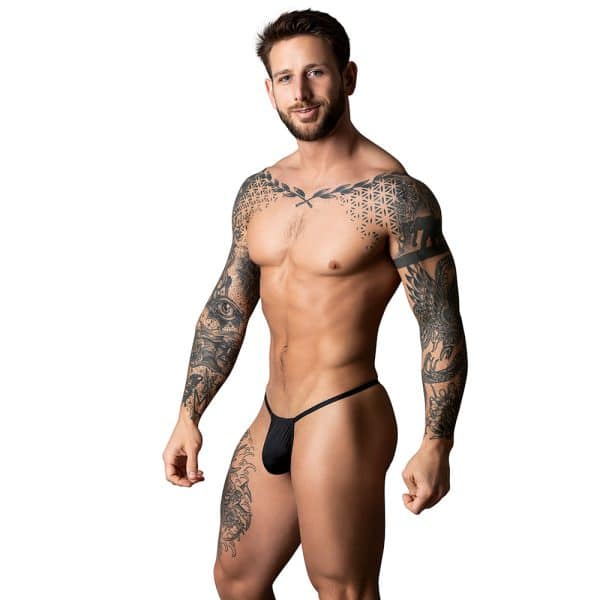 Male Power The Ultimate Duo CRR Pouch G-String & Red Cock Ring Black S/M - Image 2