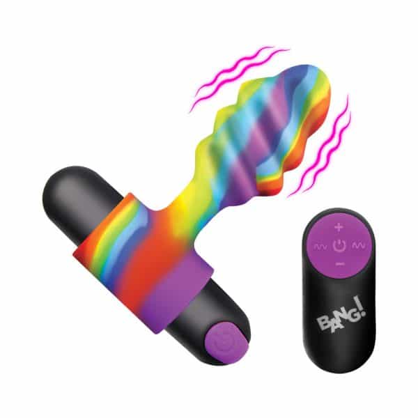 BANG! Vibrating Rainbow Butt Plug - Image 3