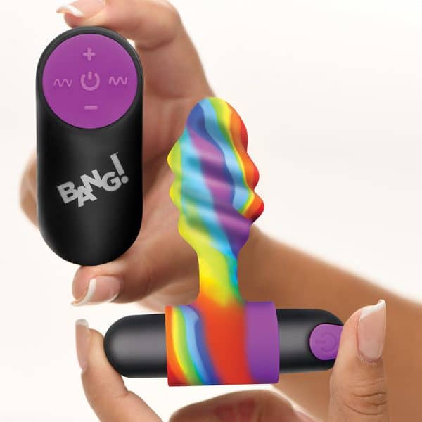 BANG! Vibrating Rainbow Butt Plug - Image 6