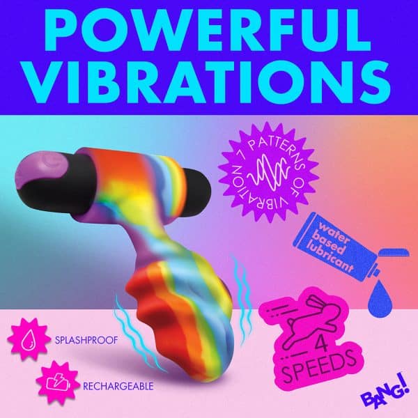BANG! Vibrating Rainbow Butt Plug - Image 8