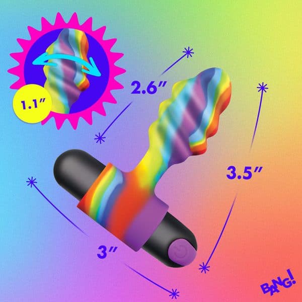 BANG! Vibrating Rainbow Butt Plug - Image 9