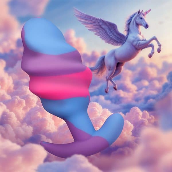 Creature Cocks Unicorn Swirl Silicone Butt Plug Large - Image 7