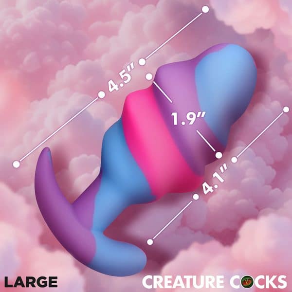 Creature Cocks Unicorn Swirl Silicone Butt Plug Large - Image 9