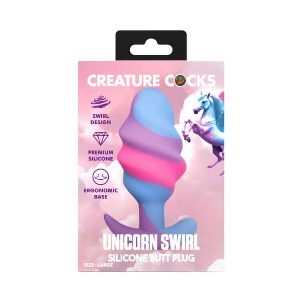 Creature Cocks Unicorn Swirl Silicone Butt Plug Large - Image 10
