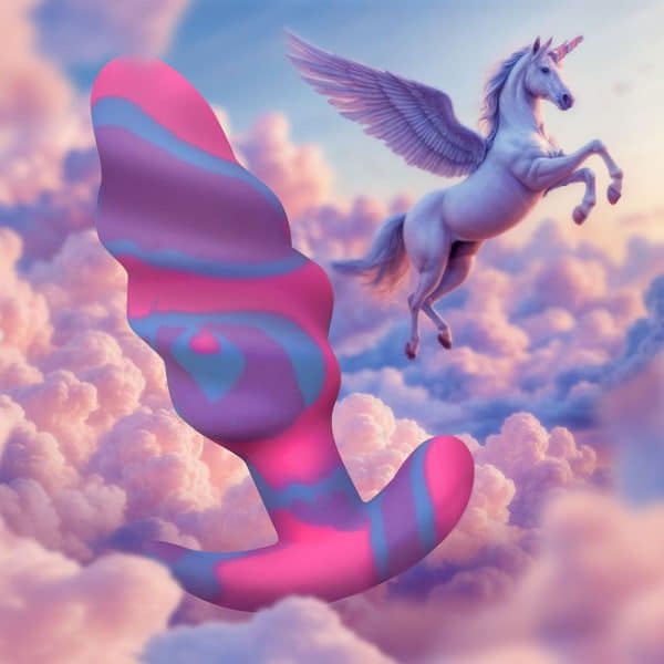 Creature Cocks Unicorn Swirl Silicone Butt Plug Medium - Image 7