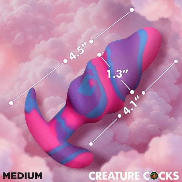 Creature Cocks Unicorn Swirl Silicone Butt Plug Medium - Image 9