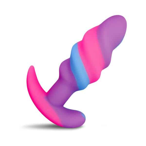 Creature Cocks Unicorn Swirl Silicone Butt Plug Small - Image 2