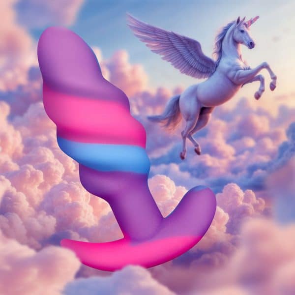 Creature Cocks Unicorn Swirl Silicone Butt Plug Small - Image 7