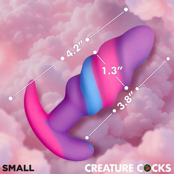 Creature Cocks Unicorn Swirl Silicone Butt Plug Small - Image 9