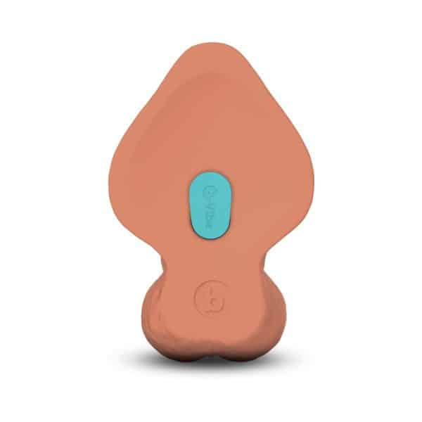 b-Vibe Slipskin Realistic Silicone Dildo 10 in. Curved Mocha - Image 5