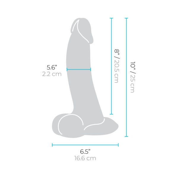 b-Vibe Slipskin Realistic Silicone Dildo 10 in. Curved Mocha - Image 9