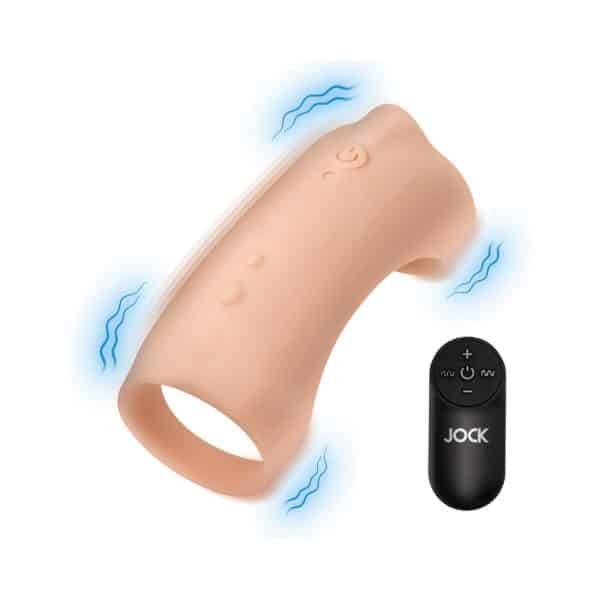 JOCK Vibrating Silicone Penis Sleeve Light - Image 3