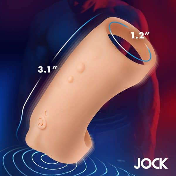 JOCK Vibrating Silicone Penis Sleeve Light - Image 8