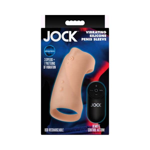 JOCK Vibrating Silicone Penis Sleeve Light - Image 9