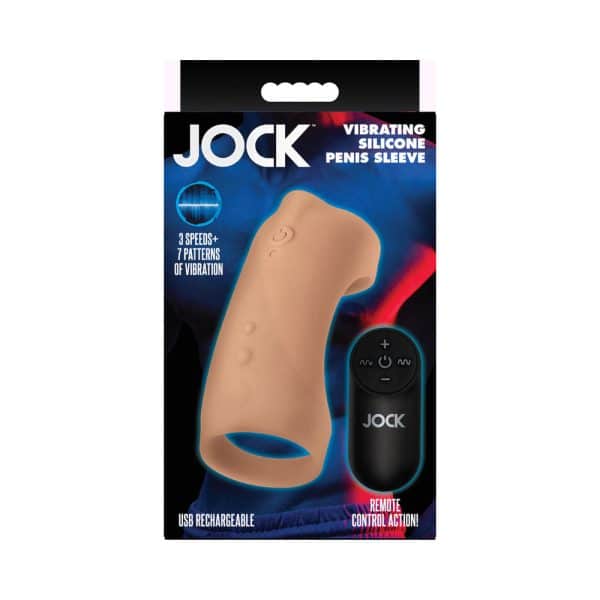 JOCK Vibrating Silicone Penis Sleeve Medium - Image 9