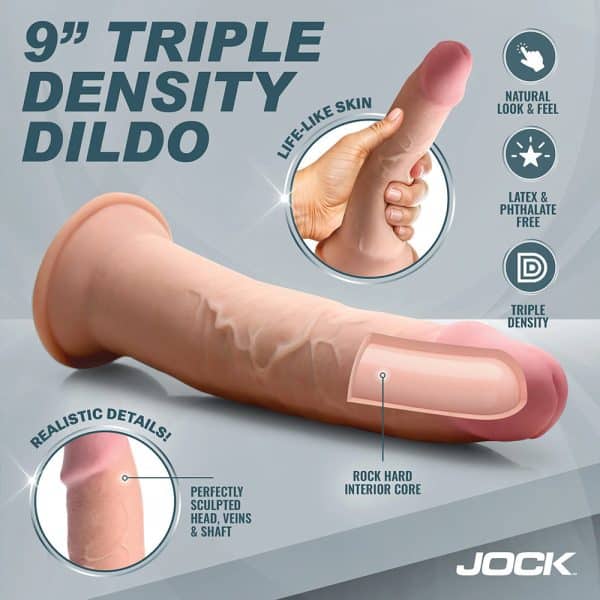 JOCK Hard-Core 9 in. Triple Density Dildo - Image 4