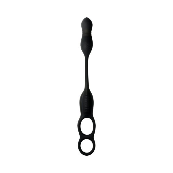 JOCK Silicone Vibrating Plug with Cock & Ball Ring and Remote - Image 4