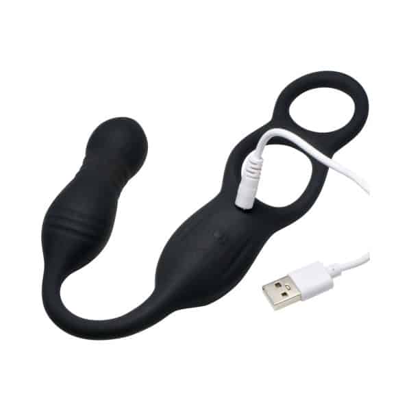 JOCK Silicone Vibrating Plug with Cock & Ball Ring and Remote - Image 10