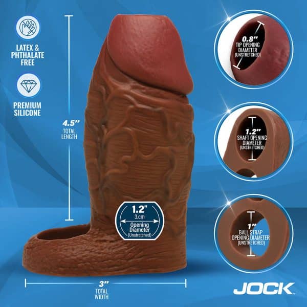 JOCK Silicone Penis Extension Sleeve Dark - Image 10
