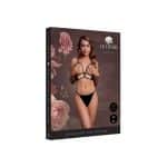 Le Desir Open Cup Triangle Bra with Lace and Adjustable Sliders Black O/S