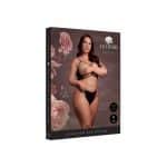 Le Desir Open Cup Triangle Bra with Lace and Adjustable Sliders Black Queen Size
