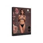 Le Desir Open Cup Triangle Bra with Neck Strap and Adjustable Sliders Black O/S