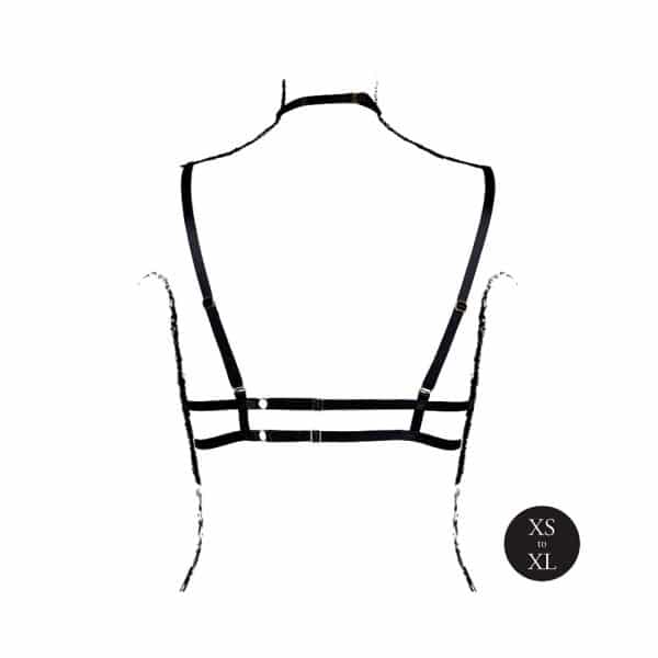 Le Desir Open Cup Triangle Bra with Neck Strap and Adjustable Sliders Black O/S - Image 5