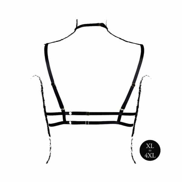 Le Desir Open Cup Triangle Bra with Neck Strap and Adjustable Sliders Black Queen Size - Image 5