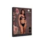 Le Desir Keyhole Mesh Bra with Double Back Straps and Adjustable Sliders Black Queen Size