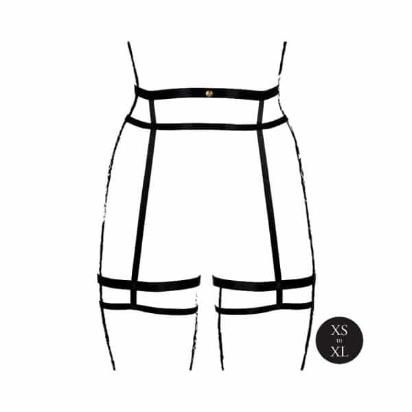 Le Desir Double Strap Garter Belt with Adjustable Sliders Black O/S - Image 4