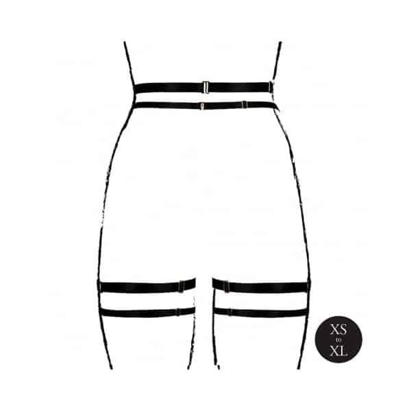 Le Desir Double Strap Garter Belt with Adjustable Sliders Black O/S - Image 5
