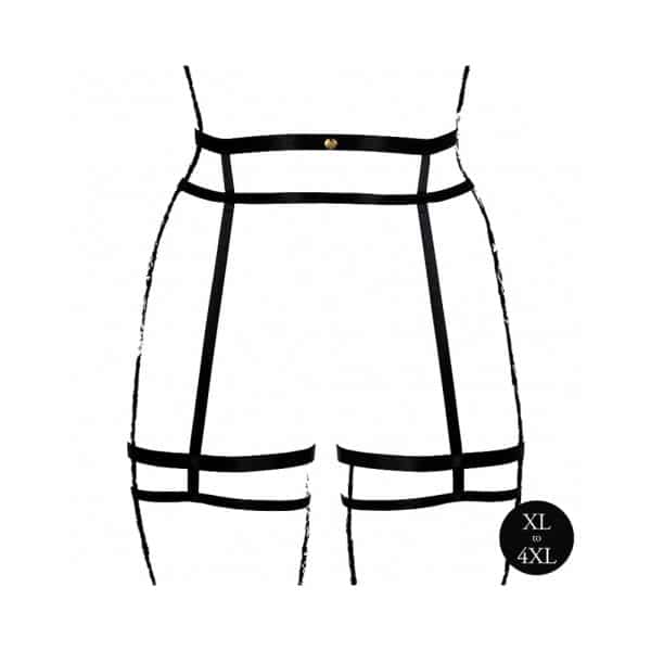 Le Desir Double Strap Garter Belt with Adjustable Sliders Black Queen Size - Image 4