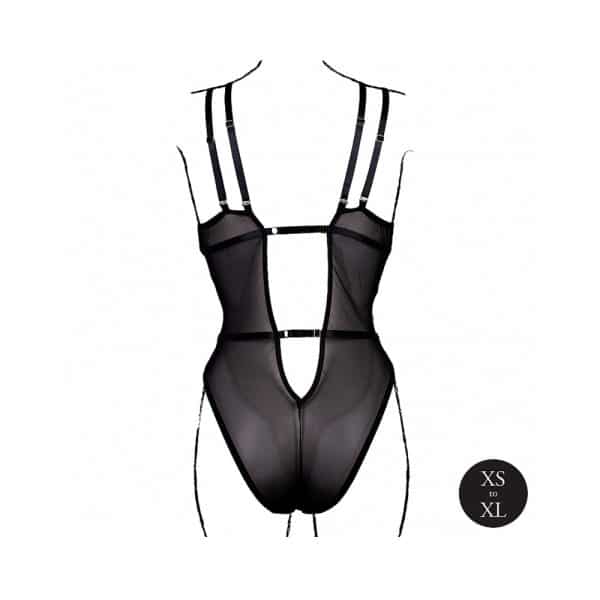Le Desir Wireless Lace Bodysuit with Adjustable Sliders Black O/S - Image 5