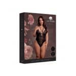 Le Desir Wireless Lace Bodysuit with Adjustable Sliders Black Queen Size