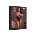 Le Desir Lace Underwired Open Cup Bodysuit with Adjustable Sliders Black Queen Size