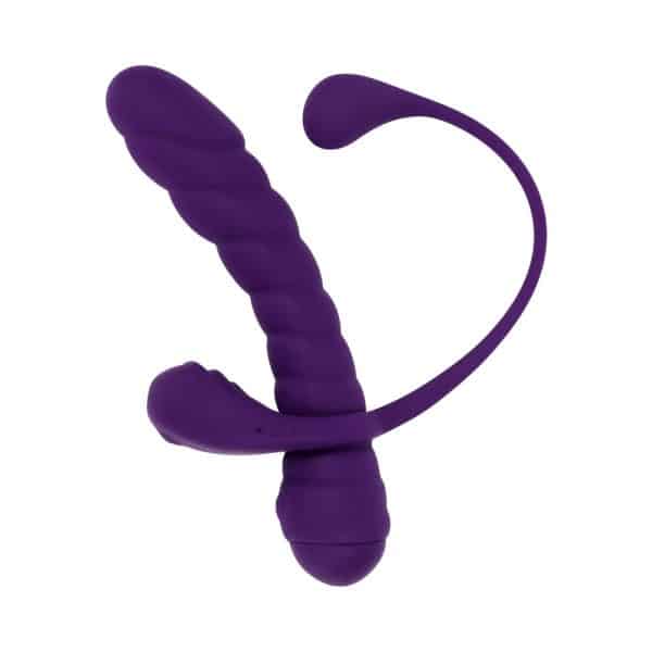 Playboy Twisted Playground Rechargeable Triple Stimulator Vibe Silicone Purple Acai - Image 2
