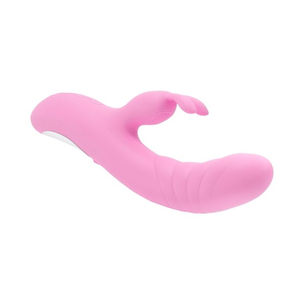 Playboy Rub Me Right Rechargeable Thrusting Dual Stimulator Silicone Pink Petal - Image 8