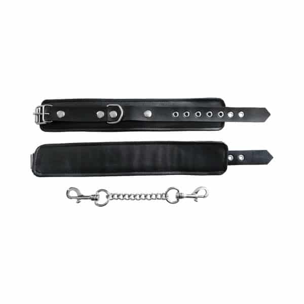 Rouge Fetish Play Vegan Wrist Cuffs Black - Image 4