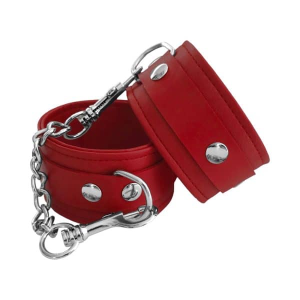 Rouge Fetish Play Vegan Ankle Cuffs Red - Image 3