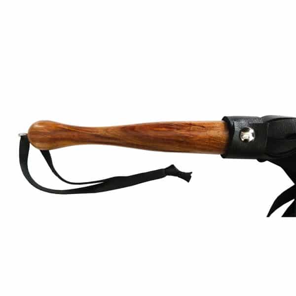 Rouge Fetish Play Vegan Wooden Handle Flogger Black - Image 3
