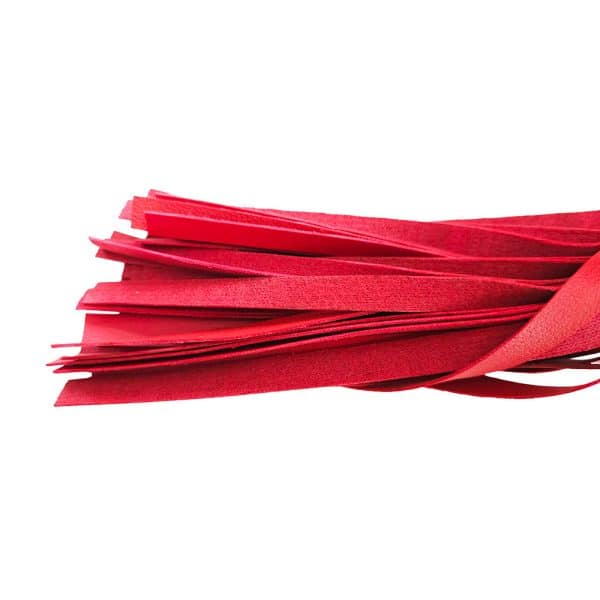 Rouge Fetish Play Vegan Wooden Handle Flogger Red - Image 4