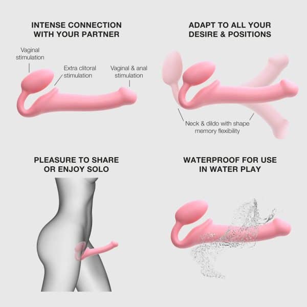 Strap-On-Me Silicone Bendable Strapless Strap-On Pink Small - Image 6
