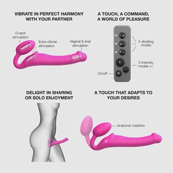 Strap-On-Me Vibrating Bendable Strapless Strap-On Fuchsia Large - Image 7