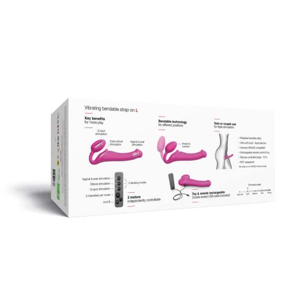 Strap-On-Me Vibrating Bendable Strapless Strap-On Fuchsia Large - Image 10