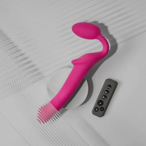 Strap-On-Me Vibrating Bendable Strapless Strap-On Fuchsia Medium - Image 2
