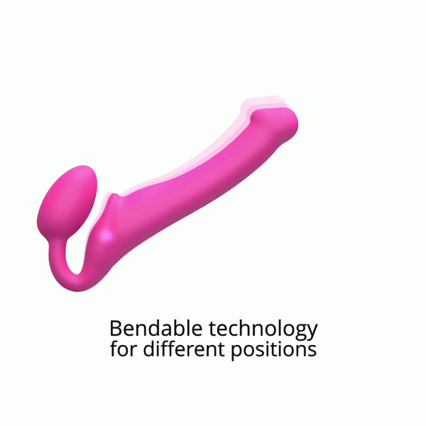 Strap-On-Me Vibrating Bendable Strapless Strap-On Fuchsia Medium - Image 6