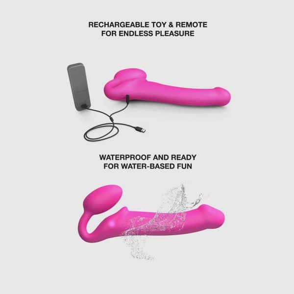 Strap-On-Me Vibrating Bendable Strapless Strap-On Fuchsia XLarge - Image 8